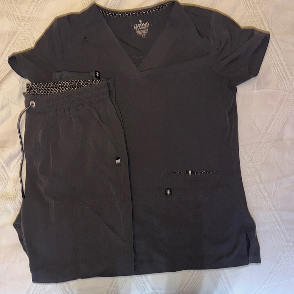 Beyond Scrubs Gray set joggers